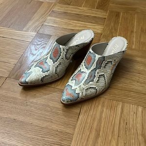 Free People Snakeskin Mules